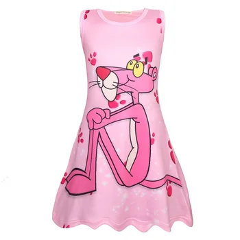 2019 Nauji Kūdikių mergaičių Nightdress Pink Panther Mergaičių naktiniai marškiniai, pižamos Suknelės Vaikams apsirengti Vasaros Pižamą Namų Drabužiai Vaikams Sleepwear