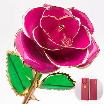 24K Aukso Artimųjų Padengta Rožių Gėlių Valentino Dieną Eternal Rose Motinos Diena, Jubiliejus, Vestuves, Gimtadienio Dovana,ypatinga Diena