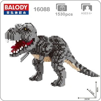 Balody 16088 Tyrannosaurus Rex Monstras Gyvūnų 3D Modelį Diamond Mini Statybinių Blokelių Surinkimo Žaislas Lauke nr.