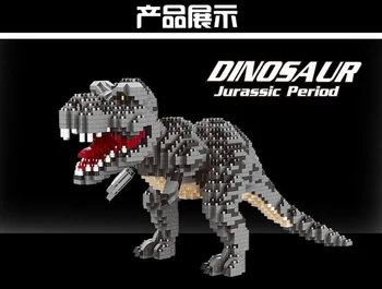 Balody 16088 Tyrannosaurus Rex Monstras Gyvūnų 3D Modelį Diamond Mini Statybinių Blokelių Surinkimo Žaislas Lauke nr.