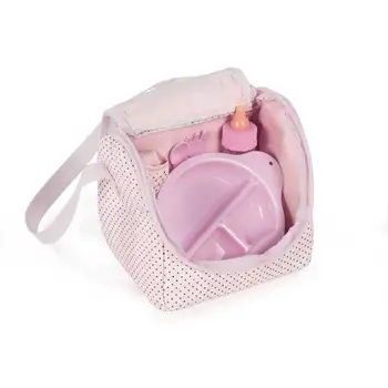 Coddite maišelį su nina Charlotte aksesuaras, skirtos lėlės, apima kombinezonai su antkrūtiniais, butelių, indų, šaukštų ir šakučių, žaislų 65031