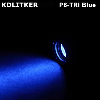 KDLITKER P6-TRI Triple Cree XP-E2 Mėlyna 470nm 800 Liumenų 3V - 9V 5-Režimas Spalvos P60 Drop-in Modulis (Dia. 26.5 mm)