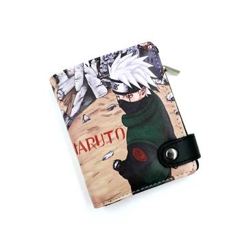 Manga Naruto Hatake Kakashi Minkštas Mygtuką Piniginė Su Užtrauktuku Moneta Kortelės, Piniginės