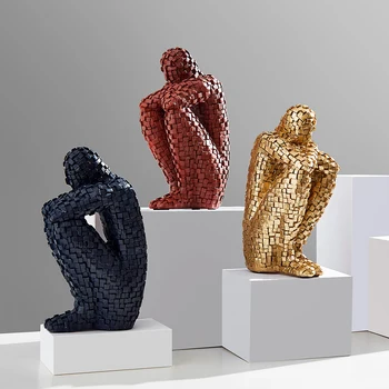 Namų Dekoro Priedai Modernus Mąstymas Žmogaus Figūrėlės Dervos Abstrakčių Skulptūrų Kambarį Apdaila Biuro Stalo Dekoras
