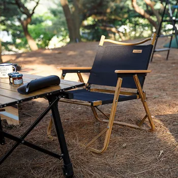 Naturehike Lauko Poilsiui sulankstomoji kėdė Nešiojamų Ultralight Kempingas Iškylą Kėdė Aliuminio, Medienos Grūdų Plauko Paplūdimio Sodo Kėdės