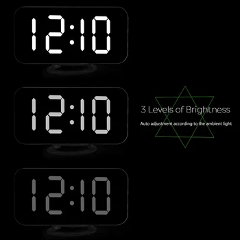 Naujas Atvykimo LED Laikrodis-Žadintuvas Balso Kontrolės Didelis LED Ekranas, Elektroninė Atidėti Backlinght Darbalaukio Skaitmeninis Stalo Laikrodžiai Žiūrėti 2018