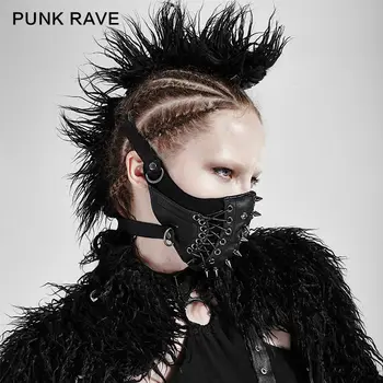 Punk Rave Moterų Punk Kaukė Roko Kniedės Odos Motociklams Kaukė Šalies Nėrinių Asmenybės Kaukė