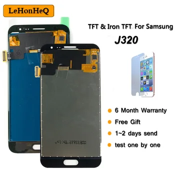 Samsung Galaxy j3 skyrius 2016 J320 J320A J320F J320M LCD Ekranas Jutiklinis Ekranas skaitmeninis keitiklis Asamblėjos Reguliuoti Ryškumą