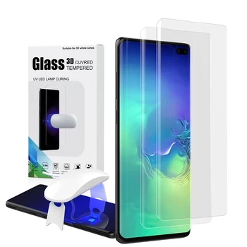 Uv Stiklai Galaxy S10 Plius Screen Protector, Grūdintas Stiklas S10Plus Lenktas Padengti Kino Mobiliųjų Telefonų Priedai