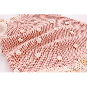 0-18M Naujagimis Vaikas Baby Girl Žiemos Drabužių Šiltų Megztinių Bodysuit Elegantiškas Kūdikių Megztinis Romper Mielas Saldus Nauja gimęs Apranga