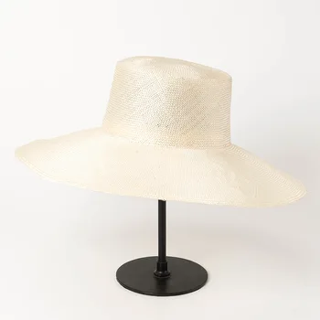 01905-hh7227 Rankomis austi natūralaus sizalio Perlų blizgesį kietos vėjo kraštų laisvalaikio paplūdimio kepurė vyrams, moterims saulės skrybėlę