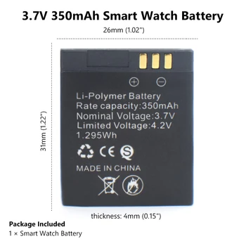 1-10vnt Įkraunamas Ličio jonų Polimerų Baterija 3.7 V 350MAH Smart Žiūrėti Akumuliatoriaus Bateriją Tik 