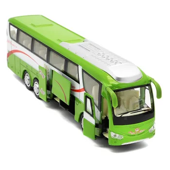 1:32 Lydinio Automobilių Modeliai Didelis Modeliavimas Miesto Autobusų Metalo Diecasts Žaislinės Transporto priemonės Traukite Atgal ir Mirksi ir Muzikos,Žalia