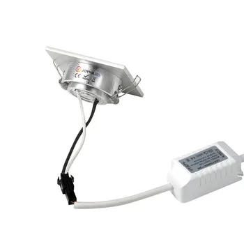 1*3W Mini Dėmesio LED Prožektoriai Žemyn šviesos Teptuku sidabro Focos Empotrar En El Techo Led Šiltai Balta Namo Kambarį Kabineto Lempos