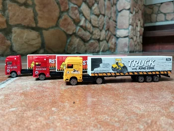 1/87 žaislas sunkvežimis, raudona, geltona, kūdikio gimtadienio dovana, micro kraštovaizdžio architektūros modelį 