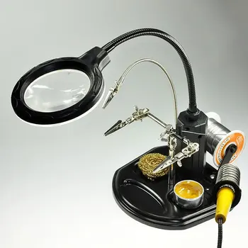1 Komplektas 16 SMD LED 3 2,5 X（6D）+ 4X（12D） (TE-802) LED Gnybtas lituoklio Stovas Padėti Rankas Padidinamąjį Stiklą didinamasis stiklas