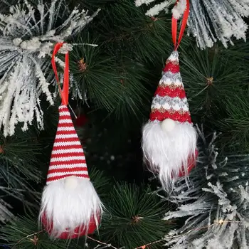1 Komplektas 6 Vnt Kalėdų Medžio Karolius, Mielas Mini Gnome Lėlės, Dekoracijos Mini Mielas Lėlės Papuoštas Kalėdų Eglučių Papuošalai