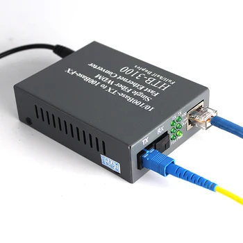 1 Pora HTB-GS-03 A/B Gigabit ethernet Optinio Pluošto Media Converter 1000Mbps Vienos rūšies Vieno Pluošto SC Uosto 20KM Išorinis Maitinimo šaltinis