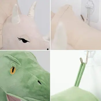 1 Vnt 3D Animacinių filmų Gyvūnų Galvos Dinozaurų Įdaryti Pliušinis Žaislas Vaikams, Miegamojo, vaikų Darželio Kambario Sienos Kabo Dekoro Berniukai Dovana