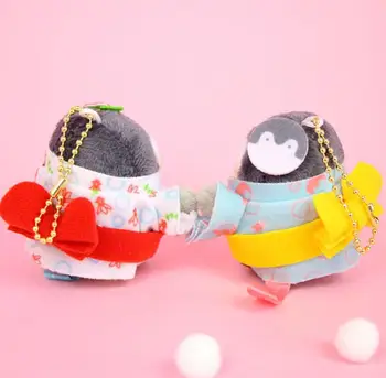 1 Vnt Kūrybos Animacinių filmų Chalatas Kimono Pingvinas Pliušiniai Žaislai gražių Porų Mokyklos Krepšiai Pakabukas Įdaryti Pliušas Gyvūnams, žaislai, dovanos