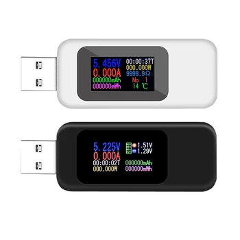 10 1 Tipas-C USB Testeris Spalvotas Ekranas 4-30 V Įtampos Matuoklis Laiko Ammeter Skaitmeninis Ekranas Cut-off Power Indikatorius, Įkroviklis Bandymas