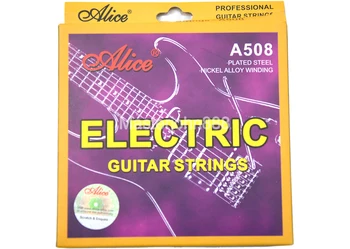 10 Rinkinių Alice A508 Elektrinės Gitaros Stygos 1-oji-6-oji Padengti Plieno, Nikelio Lydinio Žaizdos Stygos Nemokamai Shippng