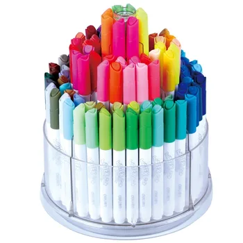 100 Spalva/set Akvarelė pen Nustatomasis Veltinys Patarimas vaikai skalbti spalvos rašiklis su besisukančiais saugojimo dėžutė