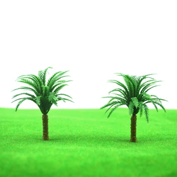 100VNT 6CM Kokoso Palmių Miško Masto Architektūros Modelis Traukinio Maketo Miniatiūriniai Žaislai Green Tree House Kamieno Kraštovaizdžio Plastiko
