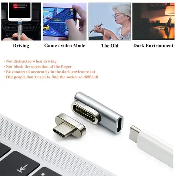 100W Magnetinio Adapteris USB C Tipas su Laido Macbook 20 pin USB High Speed Magnetas USB-C Konverteris Data Adapteris Matebook