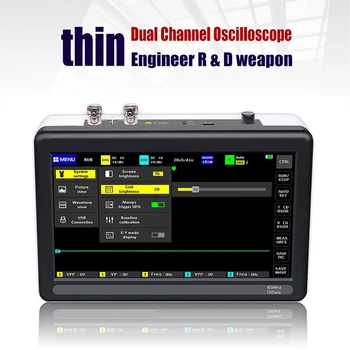 1013D Skaitmeninis Tabletė Oscilloscope Dual Channel 100MHz Analoginis Juostos 1GS ėminių Ėmimo dažnis 7inch-LCD Ekranas Mini Oscilloscope