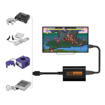 1080P HDMI Adapteris Konverteris HD Kabelis Skirtas Nintendo 64/SNES/NGC Gamecube Konsolės