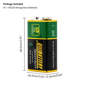 10VNT 6F22 PPP3 6LR61 9V Baterijos įdėjimas saugus baterijų naudojimas pramonėje, Super Sunkiųjų Sausas Ličio Baterijas Radijo Signalą Žaislas
