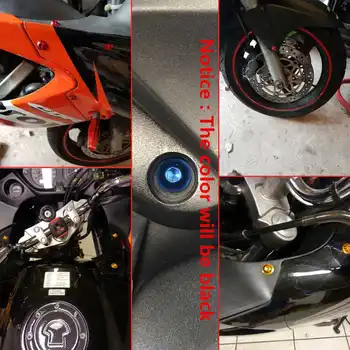 10VNT Aliuminio Motociklo M6 6mm Lauktuvės Varžtai Užtrauktuku Įrašus Varžtas Pavasario Riešutai Motociklo Priedai