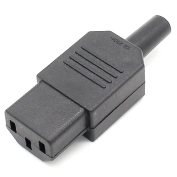 10vnt Naujų Didmeninių Kainų 10A 250V Juodas IEC C13 moterų Plug Rewirable Maitinimo lizdas 3 pin AC Lizdas