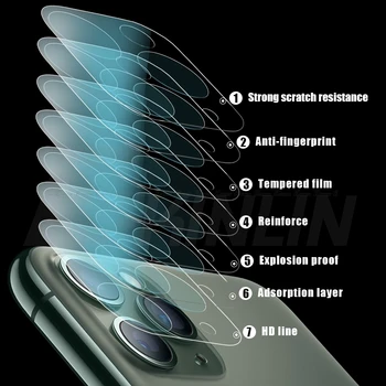 10vnt iPhone 12 mini Pro 11 XS Max X XR 8 7 Plus SE 2020 Atgal Fotoaparato Objektyvą Screen Protector, Grūdintas Stiklas, Apsauginė Plėvelė