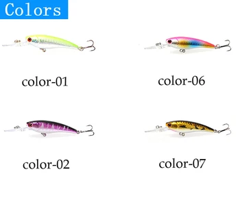 10vnt minnow Žvejybos masalas sunku jaukų rinkinys 10 spalvų 9cm 7g