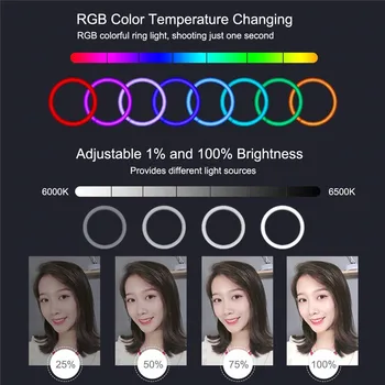 12 colių RGB Šviesos diodų (LED) Žiedo 