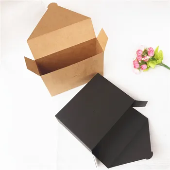 12 vnt 20x15x6cm ruda/juoda kvadratinė dėžutė 