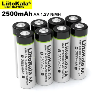 12PCS Liitokala 1.2 V AA 2500mAh Ni-MH Baterija, dėl Temperatūros ginklą nuotolinio valdymo pelės žaislas Elektrinis ventiliatorius baterijos
