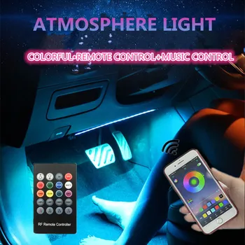 12V RGB LED atmosfera lempų, kurių Automobilių interjero 8M optinio pluošto juostelės šviesos ir pėdų grindų šviesos Patalpų Telefonu paraiška