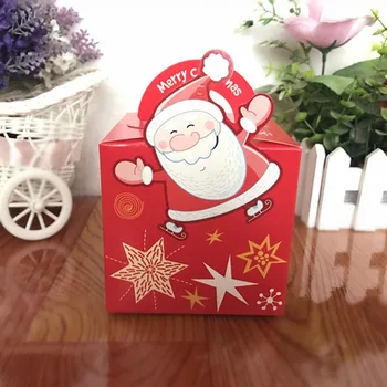 12pcs Linksmų Kalėdų Dovanų Dėžutes, Saldainių Dėžutė Animacinių filmų Kalėdų Senelis Kalėdų Senį Šalis, Goody Naudai, Dovanų Maišeliai Kalėdų Dekoracijos