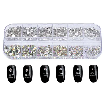 1440Pcs Multi-dydis Deimantų Kristalų 3D Nagų Dailė Papuošalai Gem Akmenys Su Tweezer ir Dotting Pen Nagų Dailės Dekoras
