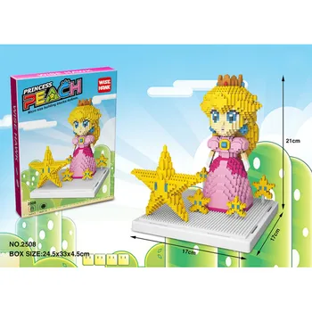 1484pcs 2508 Mini Bloko Anime Karalius Naršyklė Modelis Princess Peach Statybinės Plytos, Vaikams, Žaislai, Yoshi Aukciono Sumos už Vaikų Dovanų