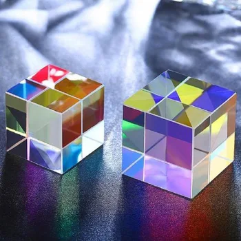 15mm Šešiakampe Ryškių Spalvų Prizmę Kosminės Magic Cube Optinio Stiklo Prizmė Pakabukas Šviesos Kubas