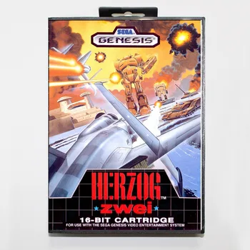 16 bitų Sega MD žaidimas Kasetė su Retail box - Herzog zwei žaidimas krepšelį Megadrive už Genesis sistema