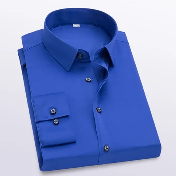 17 Plius dydis Naujų OKSFORDO AUDINYS MEDVILNĖS excllent patogus slim fit mygtuką antkaklis verslo vyrams, atsitiktinis marškinėliai topai TM005