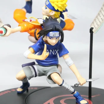 19CM Naruto Uzumaki Naruto Uchiha Sasuke Pav PVC Veiksmų Anime Kolekcija išoriniai įrenginiai Lėlės Modelis Žaislas PERLAS Naruto Sasuke Dovanos