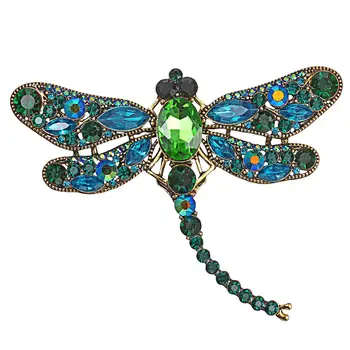 1PC Derliaus Coloful Spindintis kalnų krištolas Didelis Dragonfly Vabzdžių Sagė Moterų Mados Drabužių Maišą Aksesuarai Dovanos