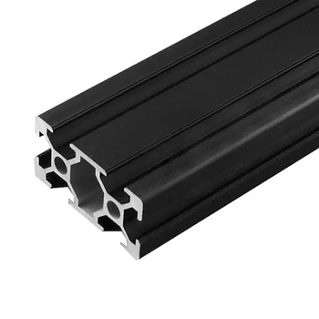 1PC JUODA 2040 Europos Standartą Anoduoto Aliuminio Profilių Ekstruzijos 100-800mm Ilgio Tiesinių Geležinkelių CNC 3D Spausdintuvas