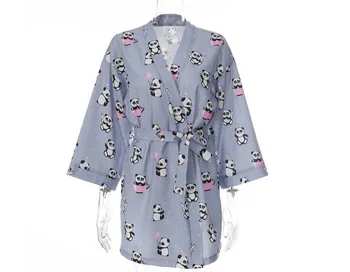 1PC Moterų Sexy Pižamą Vasaros Panda Modelio Sleepwear Suknelė Namų Atsitiktinis Skraiste bathwear Sleepingwear Imitacija Ledo Šilko Suknelės